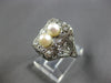 ANTIQUE .25CT OLD MINE DIAMOND & AAA SOUTH SEA PEARL 14KT WHITE GOLD RING #28167