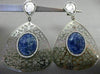 ESTATE EXTRA LARGE 2.23CT DIAMOND & SAPPHIRE MARBLE 14KT TWO TONE GOLD EARRINGS