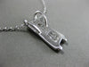 ESTATE .35CT DIAMOND 14K WHITE GOLD 3D RECTANGULAR FLOATING PENDANT CHAIN #25452