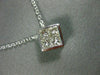 ESTATE 1.2CT PRINCESS DIAMOND 14K WHITE GOLD 3D CLASSIC INVISIBLE PENDANT #18504