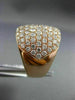 ESTATE LARGE 3.18CT DIAMOND 18KT ROSE GOLD PAVE CLASSIC WEDDING ANNIVERSARY RING