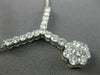 ESTATE LARGE 1.75CT DIAMOND 14KT WHITE GOLD FLOWER CLUSTER LARIAT LOVE NECKLACE
