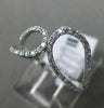 ESTATE WIDE .23CT DIAMOND 18KT WHITE GOLD DOUBLE TEAR DROP CRISS CROSS FUN RING