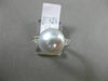 ESTATE .14CT DIAMOND 14KT WHITE GOLD AAA SOUTH SEA PEARL 3D PAVE SOLITAIRE RING
