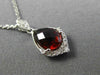 1.74CT DIAMOND & AAA GARNET 14K WHITE GOLD TEAR DROP FILIGREE MILGRAIN PENDANT
