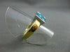 ESTATE WIDE 2.0CT AAA EXTRA FACET BLUE TOPAZ 14K TWO TONE GOLD SQUARE RING #1018