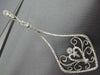 ESTATE LARGE 1.30CT DIAMOND 14KT WHITE GOLD 3D HEART FILIGREE HANGING EARRINGS
