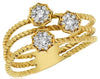 ESTATE .26CT DIAMOND 18KT WHITE GOLD 3D MULTI STAR LOVE RING