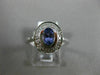 WIDE 1.16CT DIAMOND & AAA OVAL TANZANITE 14KT WHITE GOLD 3D HALO ENGAGEMENT RING