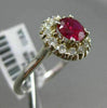 ESTATE 1.40CT DIAMOND & AAA RUBY 14KT WHITE GOLD 3D HALO CLASSIC ENGAGEMENT RING