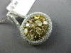 ESTATE 2.92CT MULTI COLOR FANCY DIAMOND 18K WHITE GOLD OVAL HALO PENDANT & CHAIN
