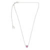 ESTATE .44CT ROUND DIAMOND & AAA RUBY 14KT WHITE GOLD THREE STONE HEART NECKLACE