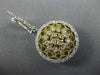 ESTATE LARGE 2.26CT DIAMOND 14K 2 TONE GOLD FLOWER LEVER BACK HANGING EARRINGS