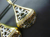 ESTATE LARGE .20CT DIAMOND 14KT TWO TONE GOLD 3D FLEUR DE LIS FILIGREE EARRINGS