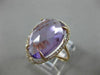ESTATE LARGE 11.12CT DIAMOND & AAA AMETHYST 14K ROSE GOLD 3D HALO TEAR DROP RING
