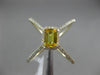 ESTATE LARGE .81CT DIAMOND & AAA YELLOW SAPPHIRE 14KT YELLOW GOLD HALO FUN RING