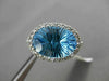 ESTATE 7.33CTW DIAMOND & AAA BLUE TOPAZ 14K WHITE GOLD FILIGREE HALO OVAL RING