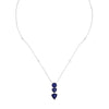 7.49CT DIAMOND & AAA SAPPHIRE 18KT WHITE GOLD PEAR SHAPE & ROUND LARIAT NECKLACE
