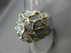 ESTATE LARGE 1.38CT DIAMOND 18K WHITE & YELLOW GOLD HANDCRAFTED PAVE NUGGET RING
