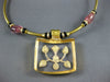 ANTIQUE 17.85CT OLD MINE DIAMOND RUBY & QUARTZ 18K YELLOW GOLD CHOKER NECKLACE