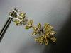 ESTATE LARGE 9.1CT WHITE & FANCY YELLOW DIAMOND 18K GOLD FLOWER HANGING EARRINGS