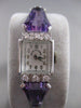 ANTIQUE 4.40CTW OLD MINE DIAMOND AMETHYST PLATINUM SMITH PATTERSON WATCH #2573