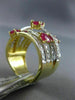 LARGE 2.43CT DIAMOND & AAA RUBY 14KT YELLOW GOLD CRISS CROSS ANNIVERSARY RING