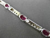 ANTIQUE 4.54CTW DIAMOND & AAA OVAL RUBY 14KT WHITE GOLD CHANNEL BRACELET #19757