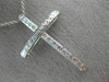 ESTATE LARGE .35CT ROUND DIAMOND 18KT WHITE GOLD 3D CLASSIC CROSS PENDANT #1140