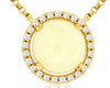 ESTATE 1.34CT DIAMOND & AAA OPAL 14KT YELLOW GOLD 3D ROUND HALO LOVE NECKLACE