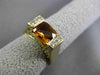 ESTATE LARGE 1.79CT DIAMOND & EXTRA FACET CITRINE 14KT YELLOW GOLD TENSION RING
