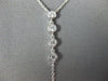 ESTATE .26CT DIAMOND 14KT WHITE GOLD 3D ELONGATED 5 STONE LARIAT LOVE NECKLACE