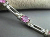 ESTATE 5.66CT DIAMOND & EXTRA FACET PINK SAPPHIRE 14K WHITE GOLD TENNIS BRACELET