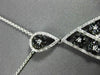 ESTATE 1.92CTW AAA BLACK & WHITE DIAMOND 14KT WHITE GOLD FLORAL DROP PENDANT