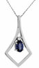 ESTATE .58CT DIAMOND & AAA TANZANITE 14KT WHITE GOLD ROUND & OVAL SQUARE PENDANT