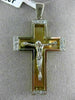 ESTATE EXTRA LARGE .35CT DIAMOND 14K WHITE & YELLOW GOLD 3D CROSS PENDANT #12474