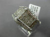 LARGE 3.25CT ROUND & PRINCESS DIAMOND 14K WHITE GOLD 3D PYRAMID ANNIVERSARY RING