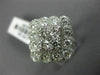 ESTATE EXTRA LARGE 2.24CT DIAMOND 18KT WHITE GOLD 3D FLOWER SQUARE ETOILE RING