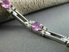 ESTATE 5.66CT DIAMOND & EXTRA FACET PINK SAPPHIRE 14K WHITE GOLD TENNIS BRACELET