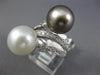LARGE .57CT DIAMOND AAA SOUTH SEA & TAHITIAN PEARL 14KT WHITE GOLD 3D RING #2372