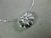 ESTATE .17CT DIAMOND 18KT WHITE GOLD 3D CLASSIC FLOWER SOLITAIRE PENDANT #23001