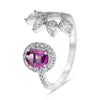 LARGE 1.52CT DIAMOND & AAA PINK SAPPHIRE 14KT WHITE GOLD MULTI SHAPE FLORAL RING