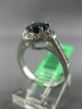 ESTATE 1.31CT DIAMOND & AAA SAPPHIRE 18KT WHITE GOLD 3D HALO ENGAGEMENT RING