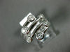 ESTATE WIDE .60CT DIAMOND 14KT WHITE GOLD SIX STONE CRISS CROSS ETOILE FUN RING
