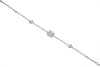 .66CT DIAMOND 18KT WHITE GOLD ROUND & BAGUETTE 4 LEAF CLOVER FLOWER FUN BRACELET