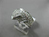 ESTATE WIDE .85CT ROUND DIAMOND 14KT WHITE GOLD 3D PAVE MULTI ROW FUN LOVE RING