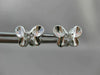 ANTIQUE .16CT DIAMOND BUTTERFLY 3D 18KT WHITE GOLD EARRINGS ELEGANT!! #9672