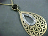 ESTATE 2.74CT DIAMOND & SMOKEY TOPAZ 14K TWO TONE GOLD FILIGREE FLOATING PENDANT