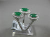 ESTATE 2.93CT DIAMOND & AAA EMERALD 14KT WHITE GOLD 3D OVAL 3 STONE TENSION RING