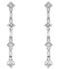 .76CT DIAMOND 18KT WHITE GOLD PRINCESS & BAGUETTE CHANNEL BEZEL HANGING EARRINGS